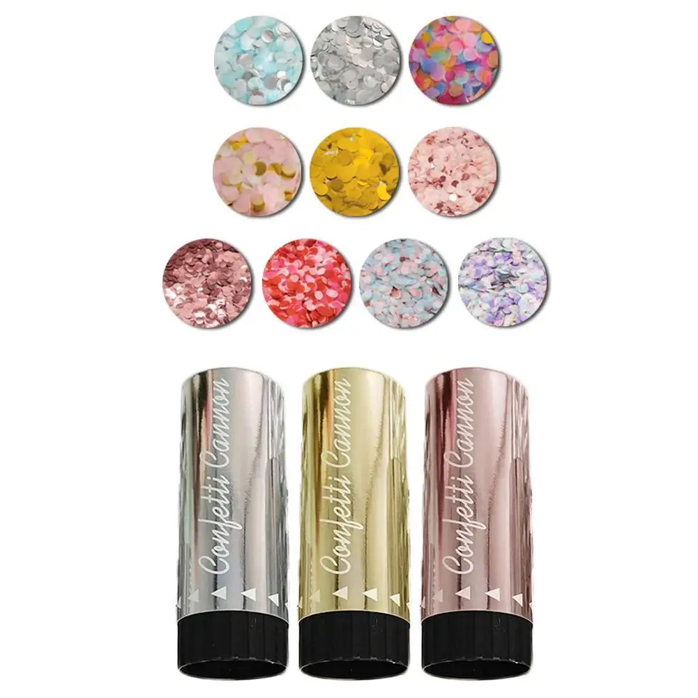 Party Confetti Poppers Hand-Held Mini Round Colorful Decoration Tube  Birthday Colored Firework Confetti Paper Happy For Wed K5L0