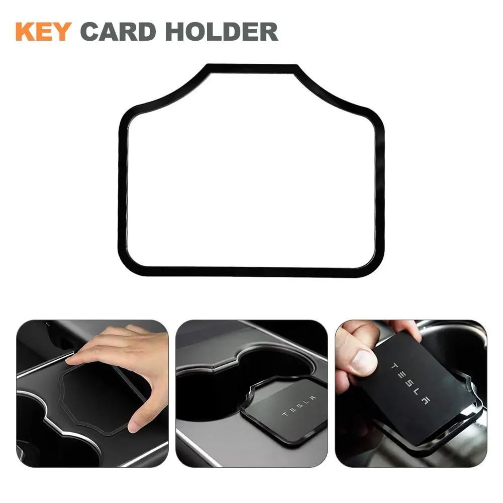 

1PCS Center Console Key Card Holder For Tesla Model 3 Prevent Key Card Sliding Key Sensing Area Behind The Cup Holder