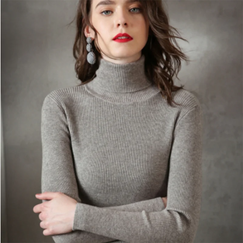 American Clothing Turtleneck Sweater Woman Winter Clothes 2020 Fashion Purple Outfits Fall Knit Soft Thin Slim Warm | Женская одежда