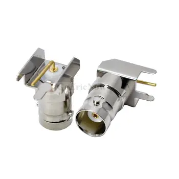 

50pcs BNC Female Right Angle Solder PCB Mount RF Connector Adapter Connector Plug