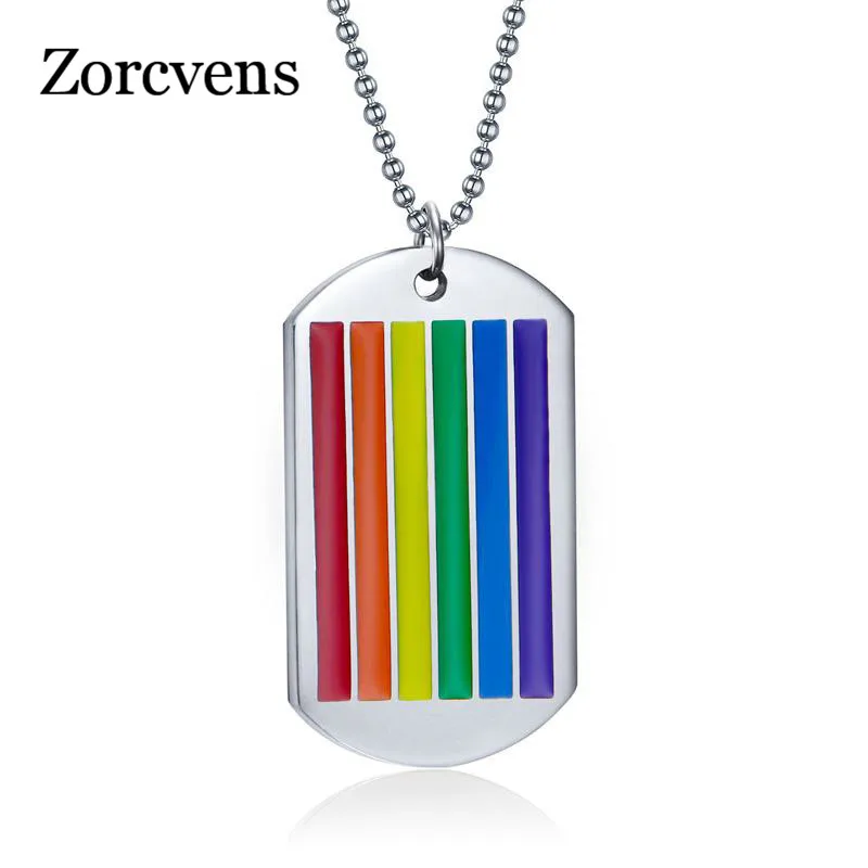 Mostyle мужское Радужное ожерелье с биркой для собаки колье из нержавеющей стали