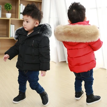 

Toddler Girl Winter Clothes Boys Down Jackets Kids Coat with Fur Thick Hooded Coats Baby Parkas Girls Snowsuit Children Outfits