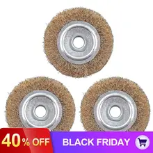 3 шт 100 мм сверкающая стальная проволочная полировальная щетка набор колес с 16 мм отверстием и параллельной формой для полировки инструментов для деревообработки