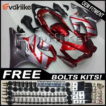 

Custom motorcycle fairing for CBR600F4i 2004-2007 ABS plastic motorcycle panels Injection mold red silver+Gifts