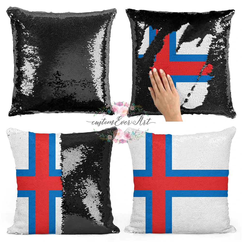 

Faroe Islnads Personalized custom picture pillow coverï¼Œhome pillow reversible mermaid sequin pillow case cover