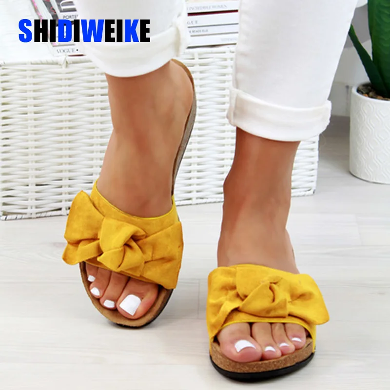 

2020 Shoes Woman Sandals For Women Beach Shoes Bow Slip On Gladiator Sandals Women Summer Footwear Flat Sandals Female Plus Size