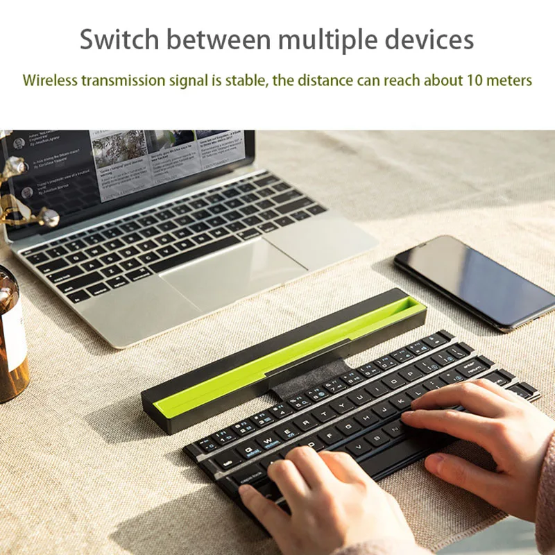 Мини складная клавиатура Bluetooth 64 клавиши беспроводная катушка для планшета