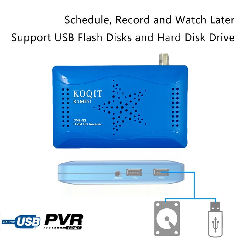 KOQIT 1080 P DVB-S2 рецепторов DVB S2 S декодер Dual USB цифрового ТВ коробка спутникового ресивера тюнер Biss Vu Youtube Wi-Fi Декодер каналов кабельного