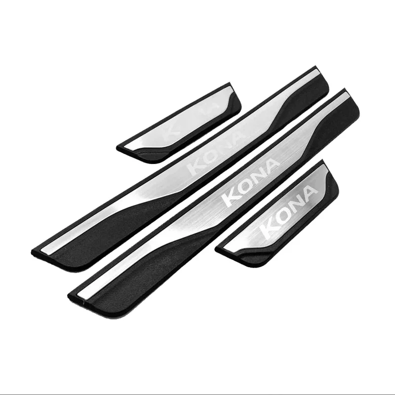 

For Hyundai Kona Door Sill Trim Auto Styling Accessories Stainless Steel Sticker Car Plate Protection Protectors 2017 2019 2020