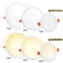 Ультра тонкий светодиодный направленный вниз светильник 6 Вт 15 Вт 20 Вт теплый белый/холодный белый светодиодный светильник Скрытая решетка светильник Тонкий Круглый свет панели D4