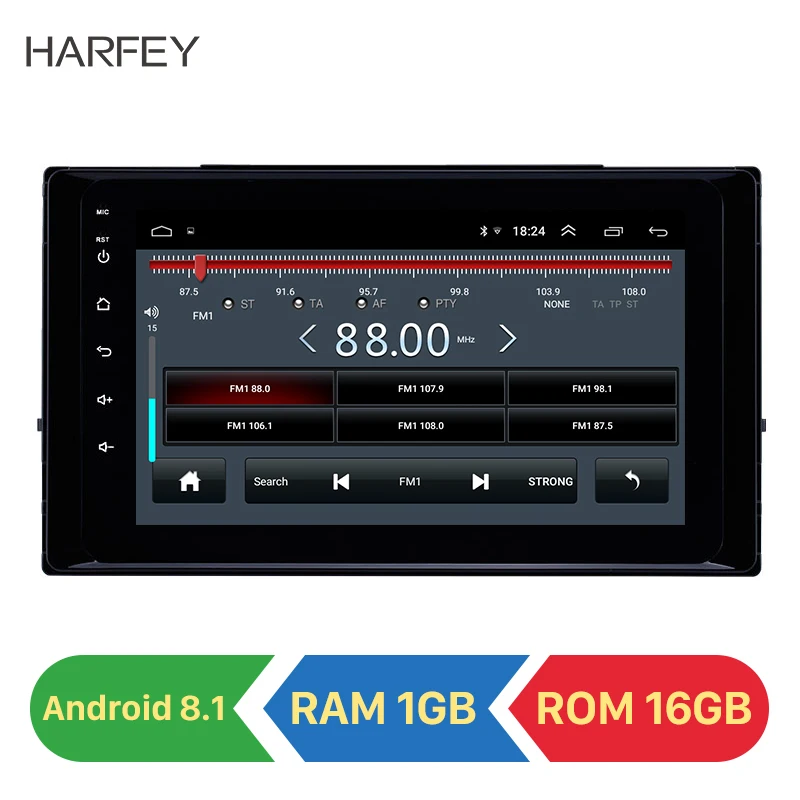 Harfey 2Din Android 8 1 дюймов Автомобильный мультимедийный плеер для Toyota Corolla 2017 2018 2019