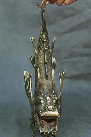 13 &quotКитайское искусство медная фэн шуй Дракон рыба муха чудовище скульптура