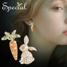 Специальная Новая мода, серьги из стерлингового серебра 925 пробы в виде кролика, изменяемый зажим на серьги для женщин, S2402E