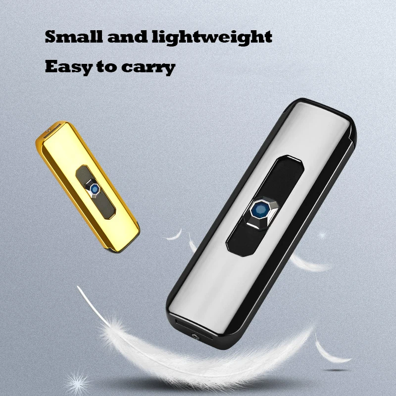 Мини USB Кнопка Двусторонняя зарядка электрическая зажигалка электронная ветрозащитная Зажигалка USB перезаряжаемые зажигалки