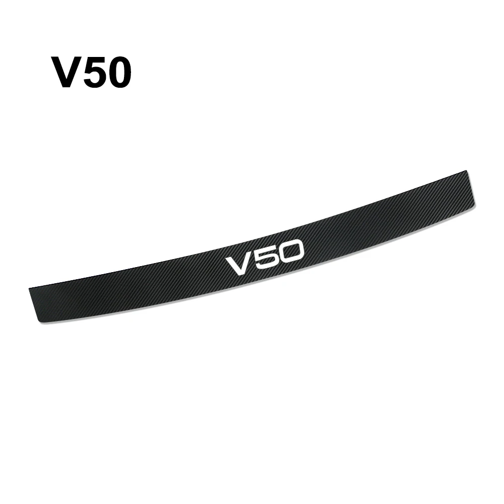 Авто задний бампер Защита багажника из углеродного волокна защитная наклейка для Volvo S60 XC90 V40 V50 V60 S90 V90 XC60 XC40 AWD автомобильные аксессуары - Название цвета: For V50