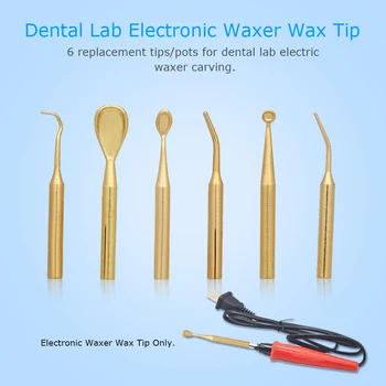 

6pcs/set Wax Tip Pot for Dental Lab Electronic Waxer Wax Carving Knife Pen Pencil Dental Tools Tongue Scraper Double Pen