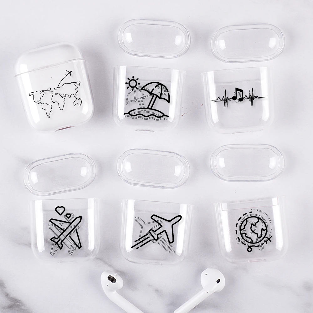 Чехол для наушников Apple Airpods защитный чехол прозрачный роскошный Твердый с милыми