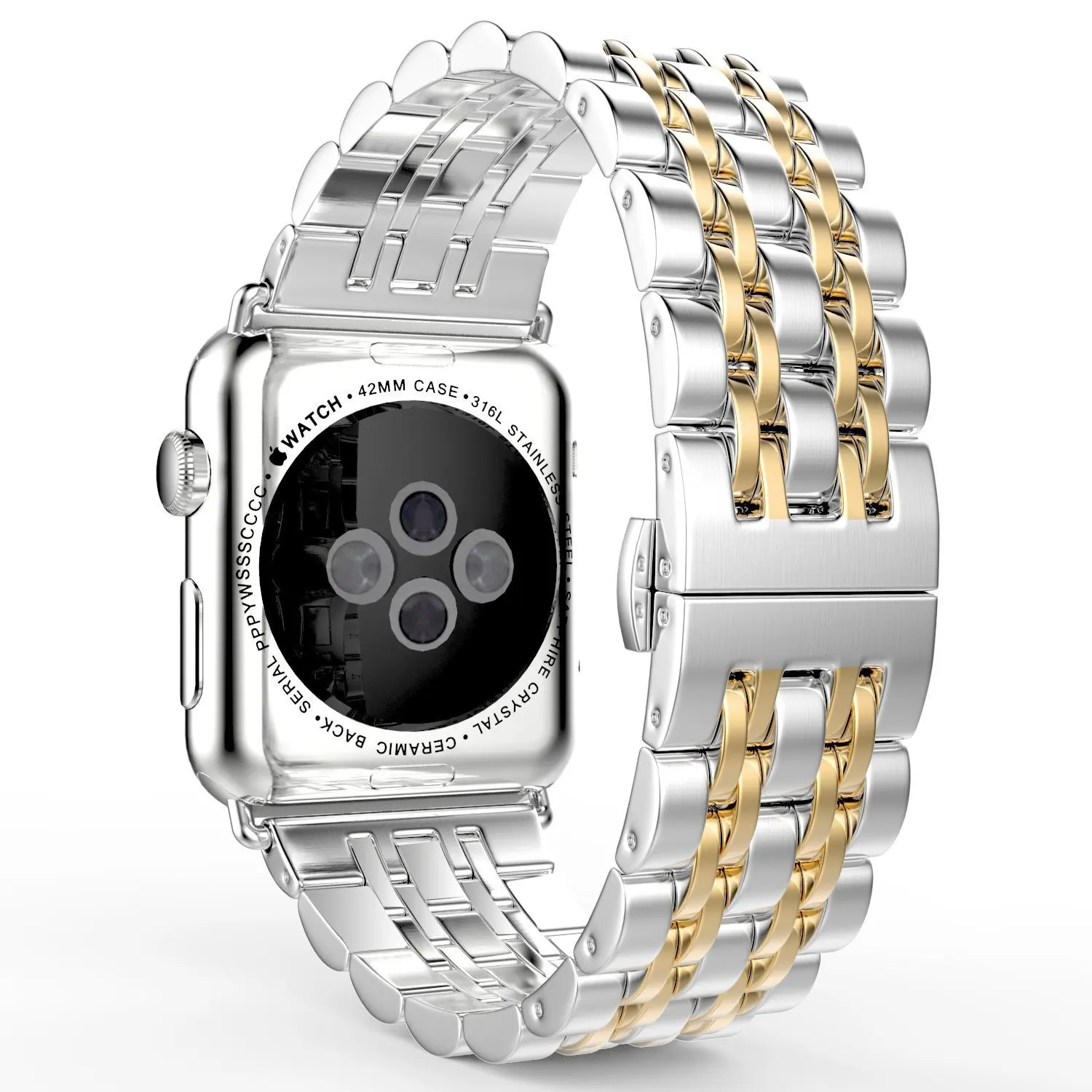 Ремешок мужской из нержавеющей стали для Apple Watch 5 4 3 2 1 металлическая цепочка