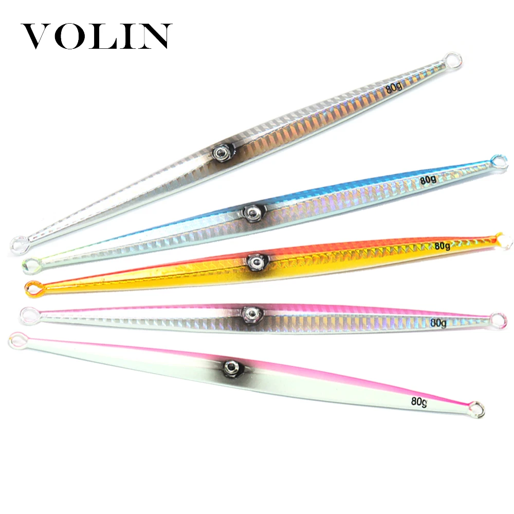 VOLIN Nanyou Large Iron Lure 1pc Metal Fishing Lure 60g 80g 100g 120g 150g  200g 250g 300g Hard Lure Jigging SaltWate Lure Silver