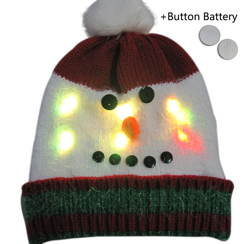 44 стиля, Рождественский трикотаж, теплые шапки, вязаный свитер, светодиодный светильник, вязаная шапка, Рождественский Санта и олень, шапка, светильник, вязаная шапка для детей и взрослых