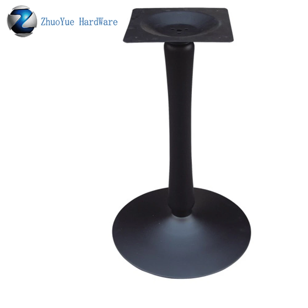Modern Black Round Trumpet Dining Table Base Metal Furniture