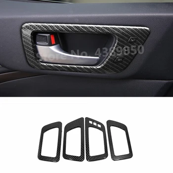 

ABS Carbon fibre For Toyota Highlander Kluger 2014-2019 accessories inner door Bowl protector frame Cover Trim Car Styling 4pcs