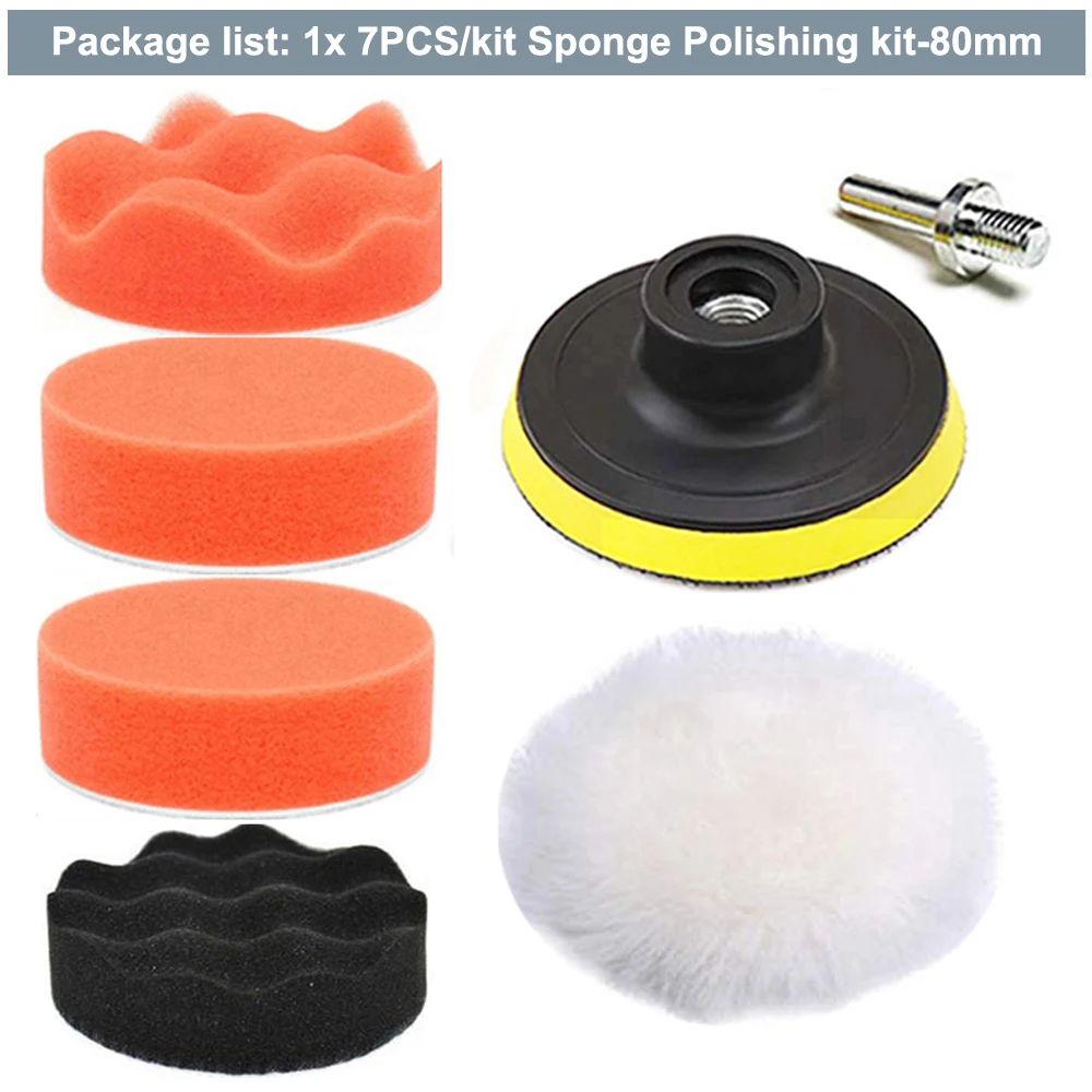 best wax for black cars VISBELLA Car Polishing Sponge Pad Set Self-Adhesive Buffer Waxing Sponge Adapter Drill Kits for Auto Body Headlight Repair 3inch black car wax Paint Care & Polishes