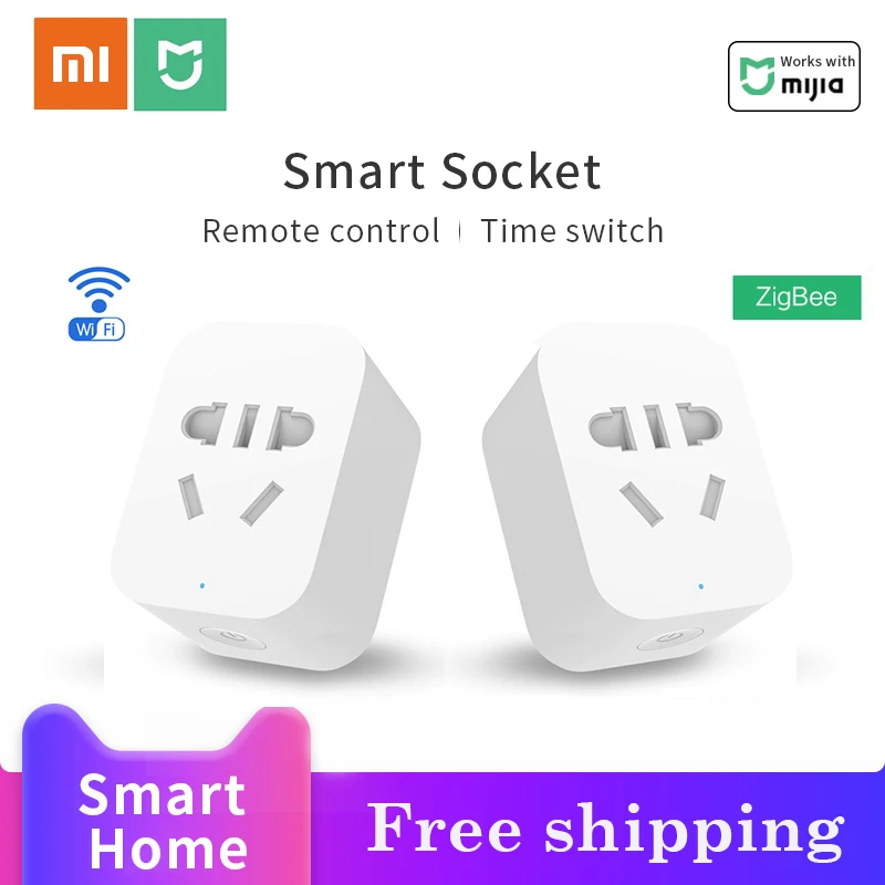 

Xiaomi Mi Smart Socket Mijia Smart home plug wifi or ZigBee Version APP Remote Control Power Detection Work with Mi home APP