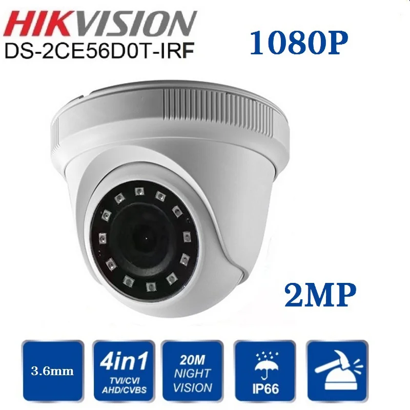 HIKVISION английская версия DS 2CE56D0T IRPF CVBS/AHD/CTV/TVI 1080 P 2MP с ИК День/Ночь безопасности
