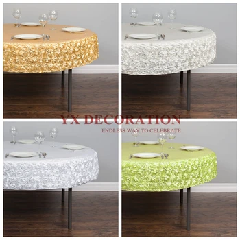 

1pcs Sold Satin Rosette Table Cloth Table Cover Tablecloth for Wedding Birthday Party Decors Christmas Tablecloth