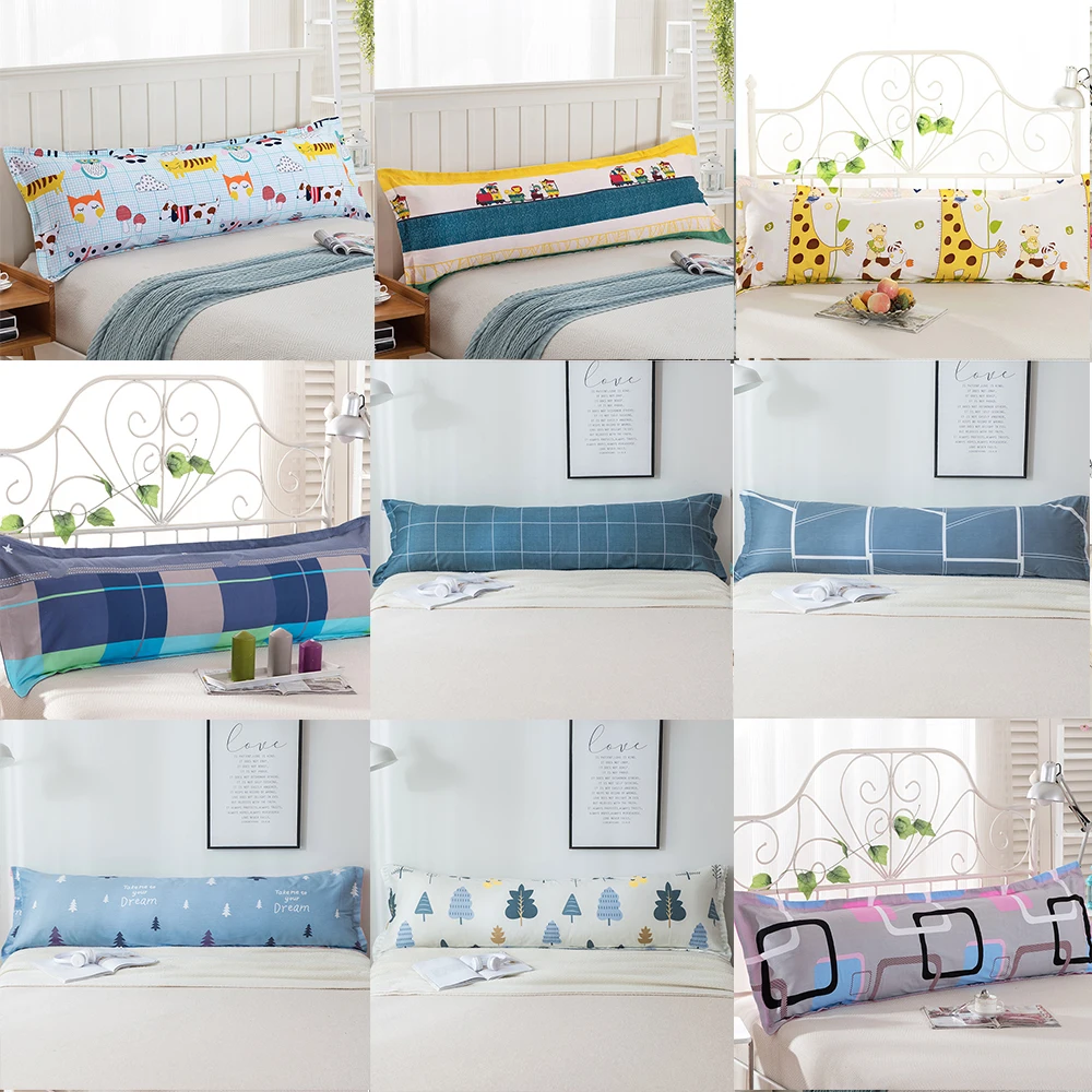 

Cilected Comfy Home Pillowcase Geometric Cartoon Print Long Body Double Pillow Cover Protector Cotton Pillow Case Fashion Pillow