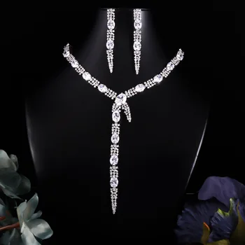 

jankelly Nigeria 2pcs Bridal Zirconia Jewelry Sets For Women Party, Luxury Dubai Nigeria CZ Crystal Wedding Jewelry Sets