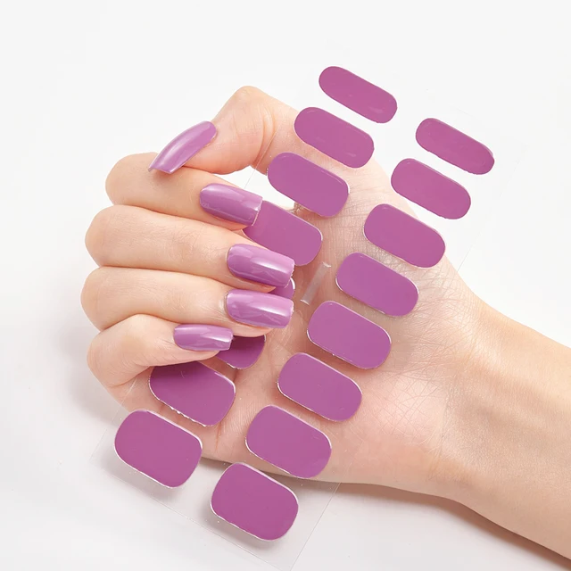 New Year Pure Color Nail Wrap DIY  Decals Plain Decor Stickers Nail Art Sticker Set Minimalist Nail Strip Christmas Nail Sticker CS-17