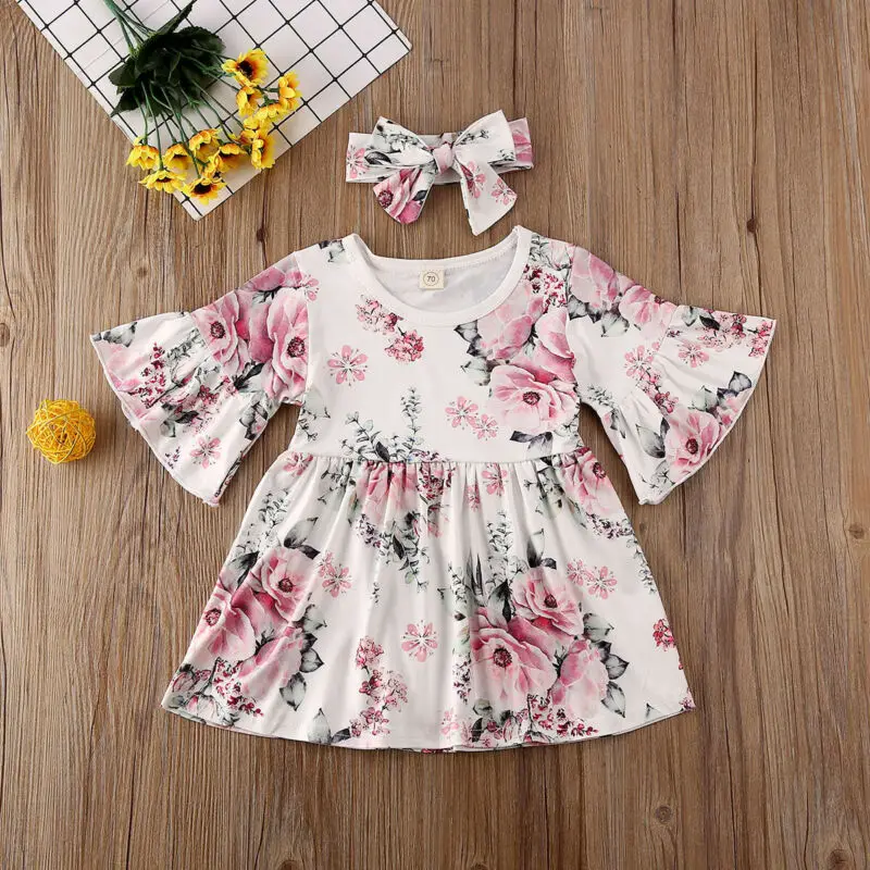

Flower Toddler Kids Baby Girls Dress Princess Party Pageant Dress Clothes 1-6Y