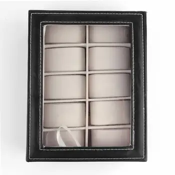 

Professional 10 Grid Slots Jewelry Watches Display Storage Square Box Case Inside Container Organizer Box Holder