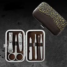 Инструменты для ухода за ногтями маникюрные наборы кусачки для ногтей Ножницы Пинцет маникюрный педикюр набор для путешествий Уход Набор 7 шт./компл. SN196