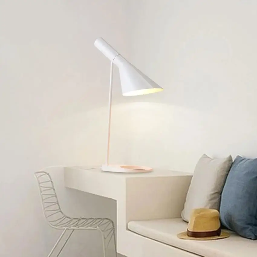 

Modern Led simple Table Lamp Northern Europe Bedroom Bedside lamp Art Simple AJ Desk Lamp Office Decorate Table Light Luminaria