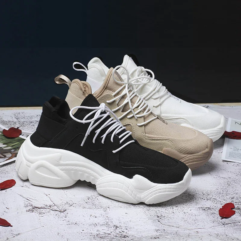 

New Women's Chunky Sneakers Basket Women Casual Platform Shoes Canvas Female Trainers Ulzzang Dad Shoes High Top Sneakers