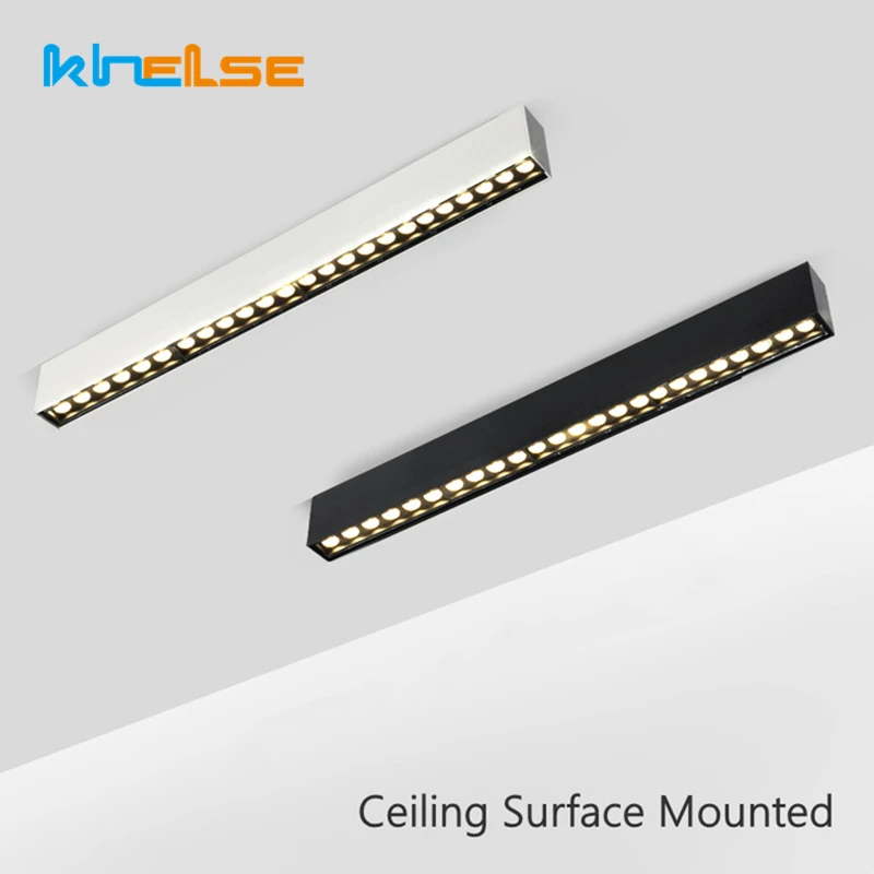 120cm Linear Bar Light LED Ceiling Lamp Surface Mounted Long Strip Grille Light Living Room Office Spotlight Floodlight 45W