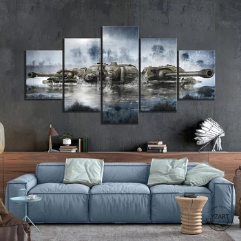 

World of Tanks Game Poster Wall Decor Painting Military Weapon Tanks Picture Artwork Canvas Painting Wall Art Home Decor