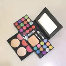 1 шт. цветные тени для век+ Губная помада+ румяна+ макияж порошок+ слоеный инструмент для рисования кисточкой набор для макияжа