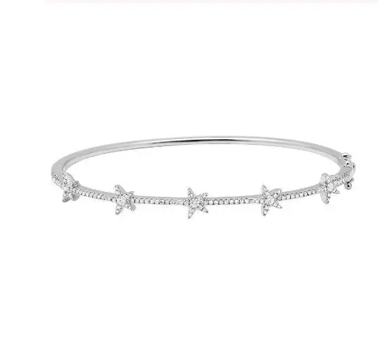 

micro pave cubic zircon Stars Bracelet Bangle Women Ladies Bracelets & Bangles in Silver Gold Fashion Jewelry