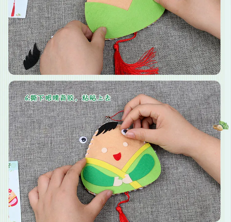 Дракон лодка фестиваль ручной работы DIY нетканый рисовый Пельменный саше для детей креативный для изготовления материала коробка для детского сада Саше H