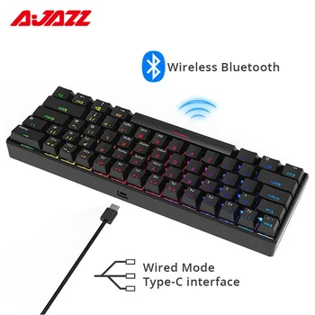 

Ajazz i610T RGB Bluetooth Keyboard Wireless Dual-Mode Mechanical Keyboard RGB Backlight 61 Key 1000mA Rechargeable Battery