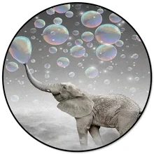 Круглый ковер со слоном и воздушным шаром, для уборки на Рождество, для гостиной, для дома, для Хэллоуина, для женщин, для взрослых, круглый ковер