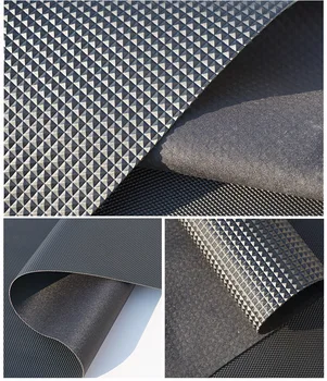 

1pcs 137*40cm Hotsale black leather rexine faux leather vinyl diamond emboss materials for bag car upholstery covering pvc