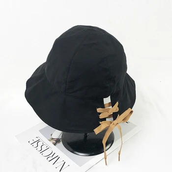 

Simple fisherman hat female wild Japanese bucket hat sunscreen sun hat strap