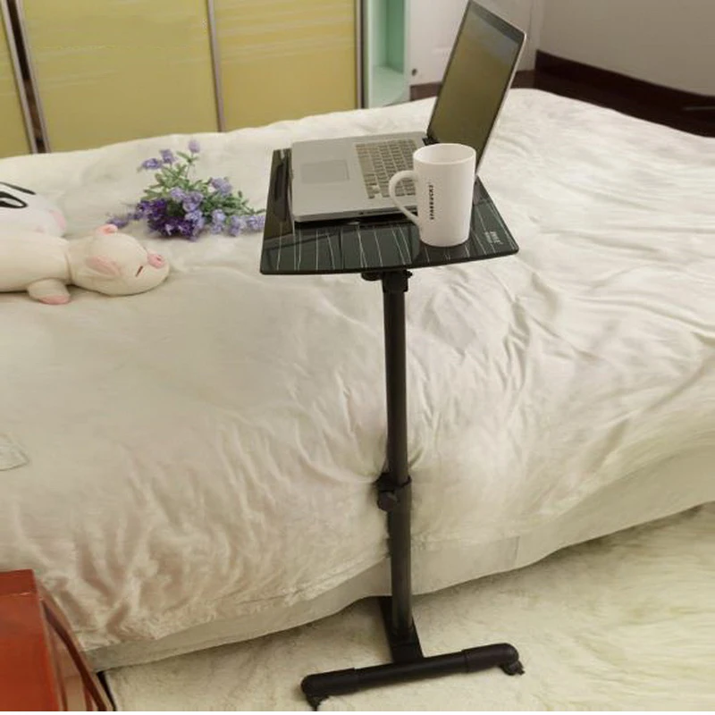 

250630/Tempered glass laptops table bed with removable lift bed with lazy table/High quality stainless steel