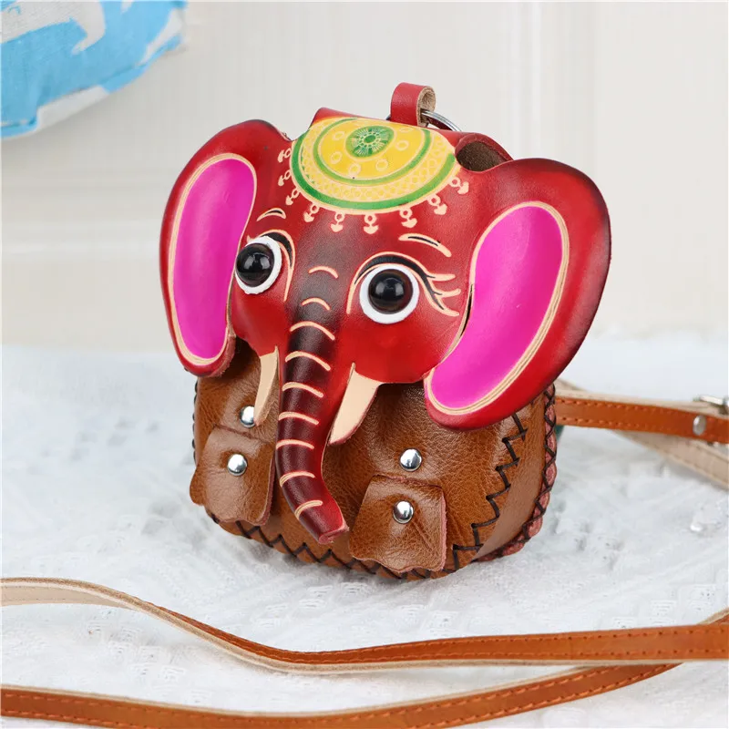 

Сумка-мессенджер из первого слоя воловьей кожи с мультяшным рисунком для младенца, сумка-мессенджер с кармашком для карт и мелочи, рюкзак с клапаном на одно плечо