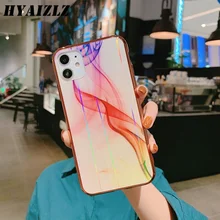 Aurora Tempered Glass Phone Case for iPhone 11 Pro Max XS XR X 6 6S 7 8 Plus Luxury Gradient Colorful Bling Back Cover with Logo